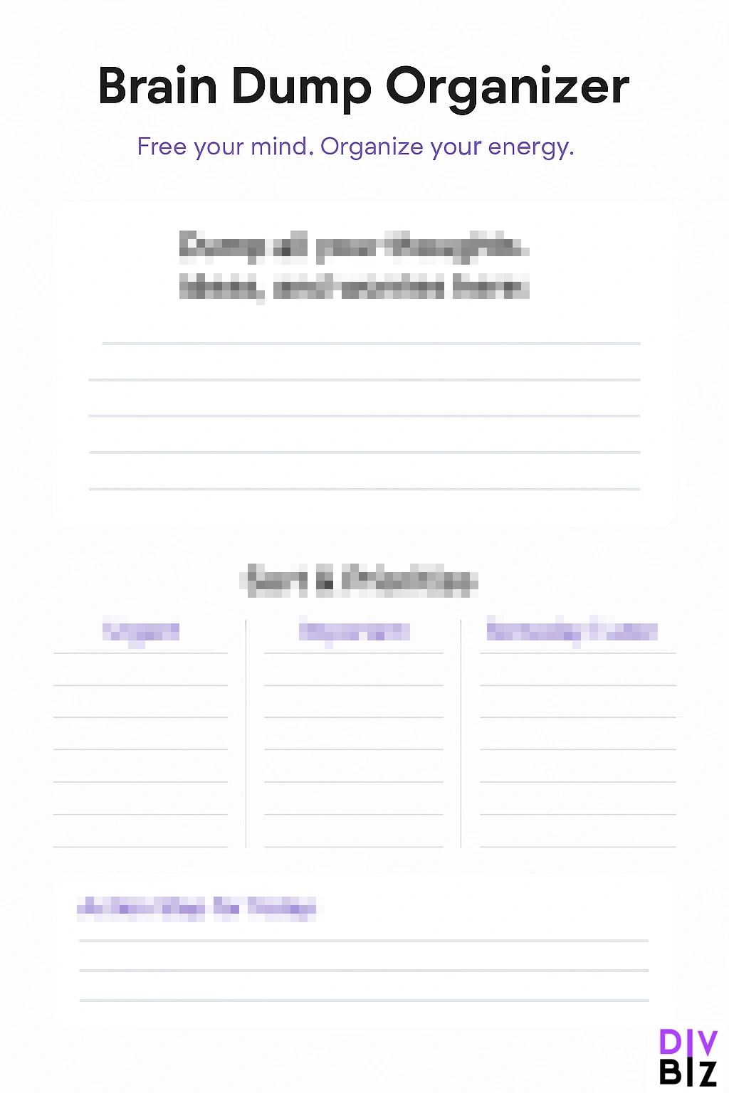 Brain Dump Organizer